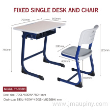 Single school desk and school chair